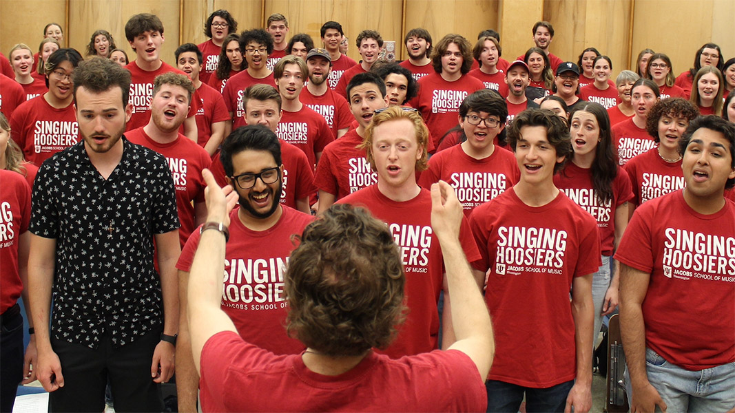 The Singing Hoosiers during a rehearsal.